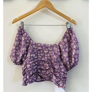 Purple Ruched Crop Top ✨
